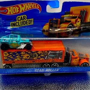 Hot Wheels Road Roller with Hot Rod Car
